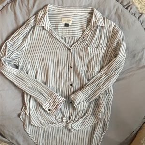 Striped, Button Down Blouse